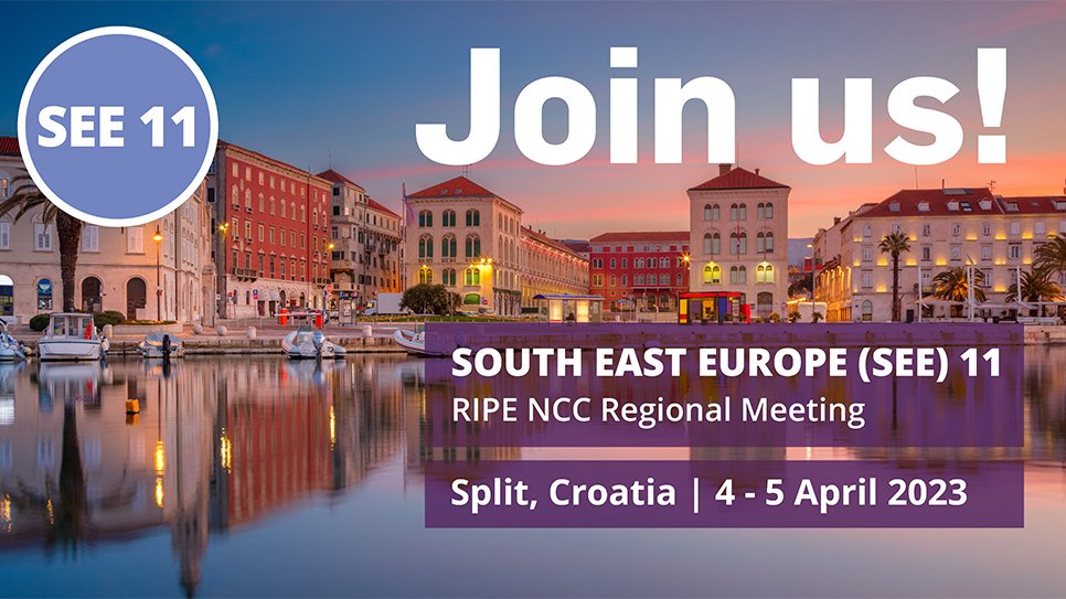 Banner for SEE 11 showing Split, Croatia