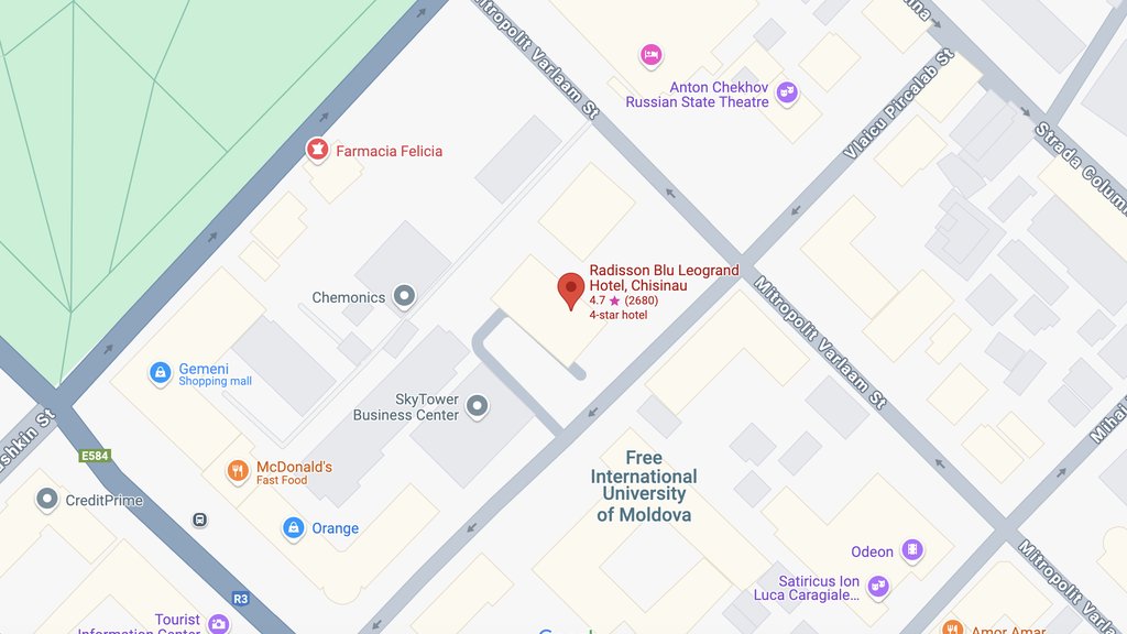 Location of Radisson Blu Leogrand Hotel Chisinau on a map