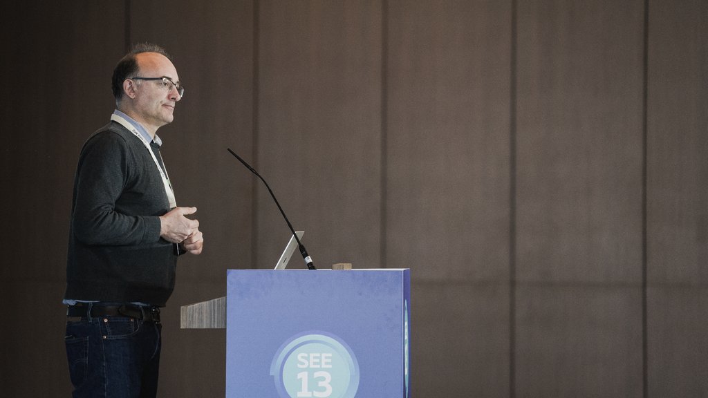 Kevin Meynell giving a presentation