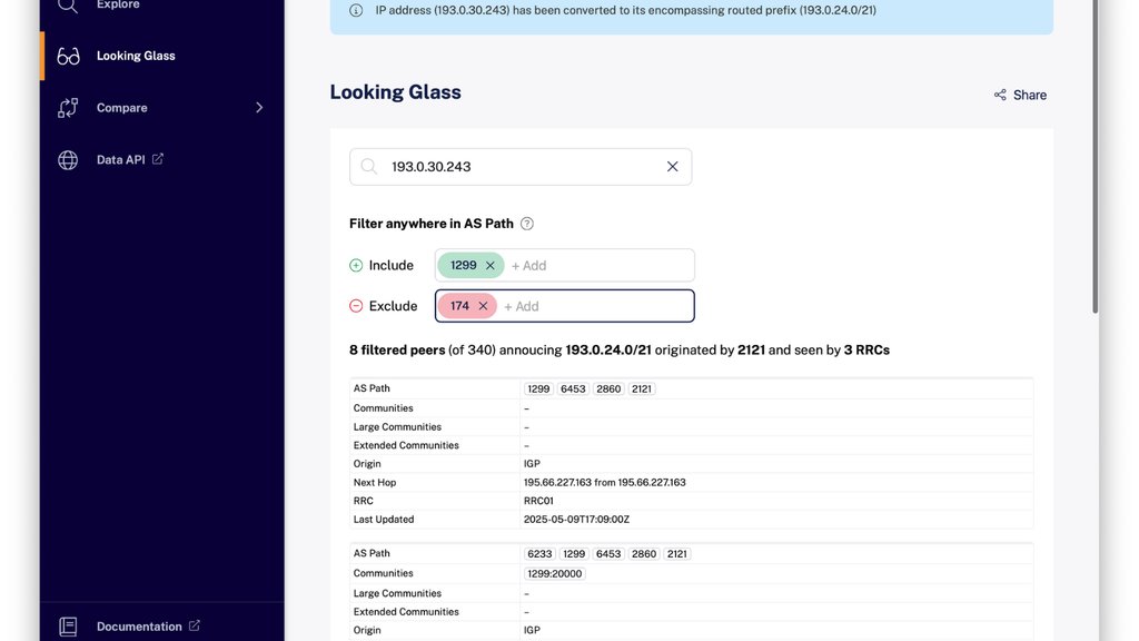 RIPEstat Looking Glass