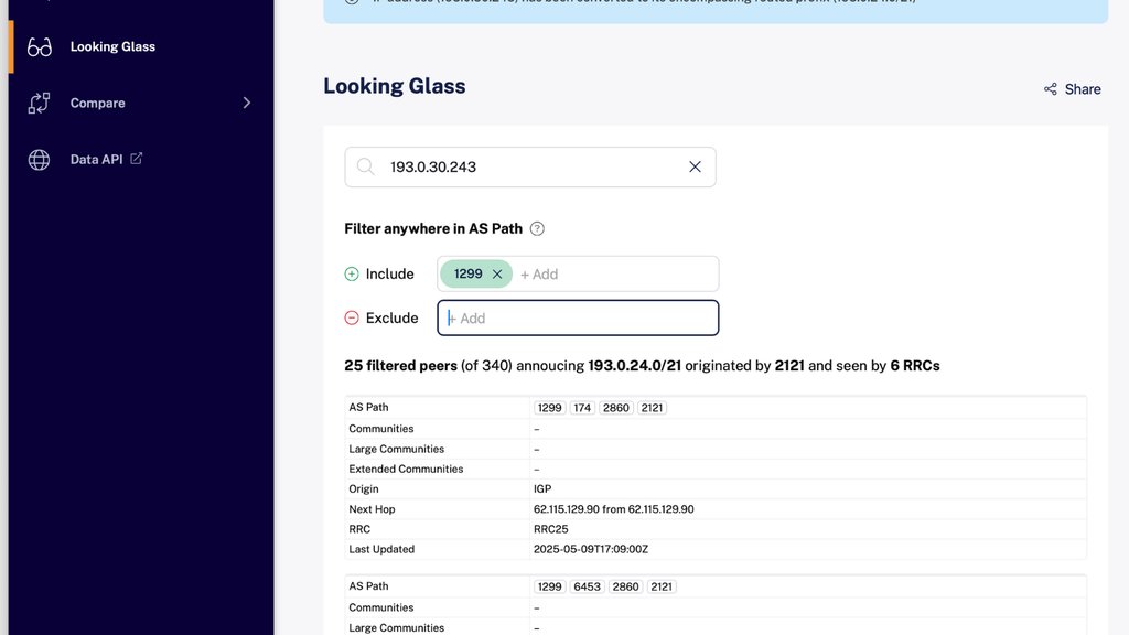 RIPEstat Looking Glass